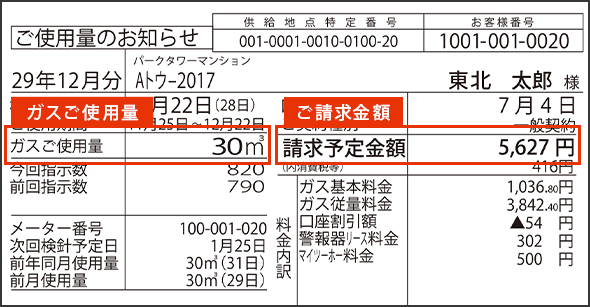 お手元にプロパンガス検針票（請求書）をご用意してからご入力ください。