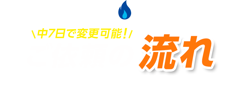 中7日で変更可能！ご依頼の流れ